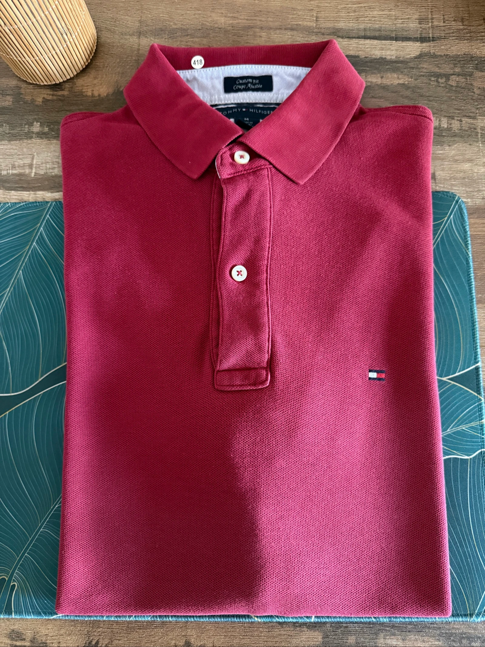 Rode Tommy Hilfiger polo voor heren M Custom Fit – 100% katoen – photo 13
